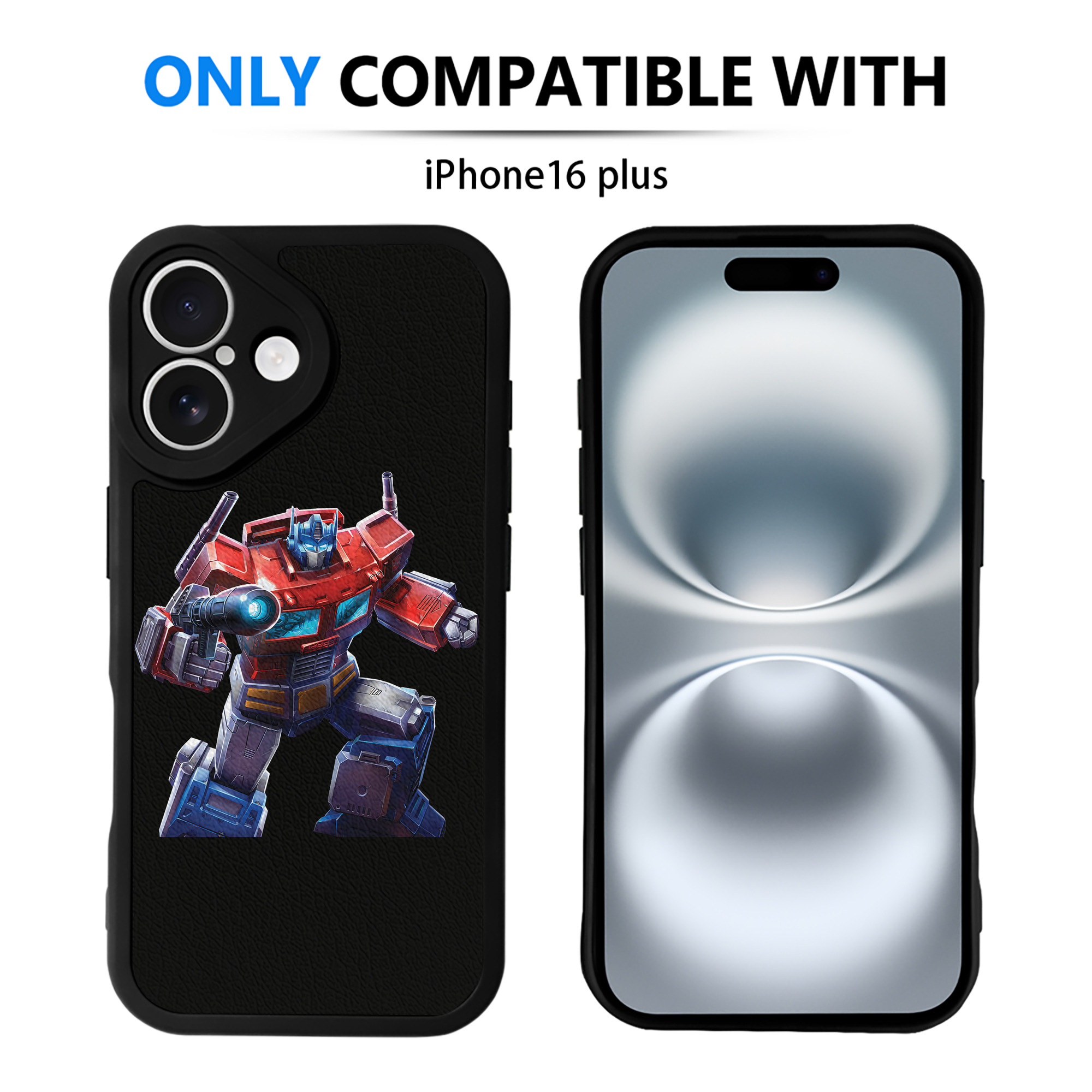 （画像用） Transformers トランスフォーマー 【iPhone 16シリーズ対応】シリコンスマホケース（レザー調） 材質：シリコン